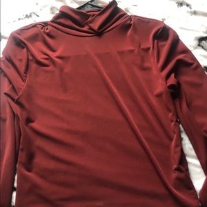 red long sleeve turtleneck